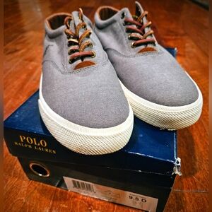 Polo Ralph Lauren Vaughn Grey two tone twill men's sneakers 9.5